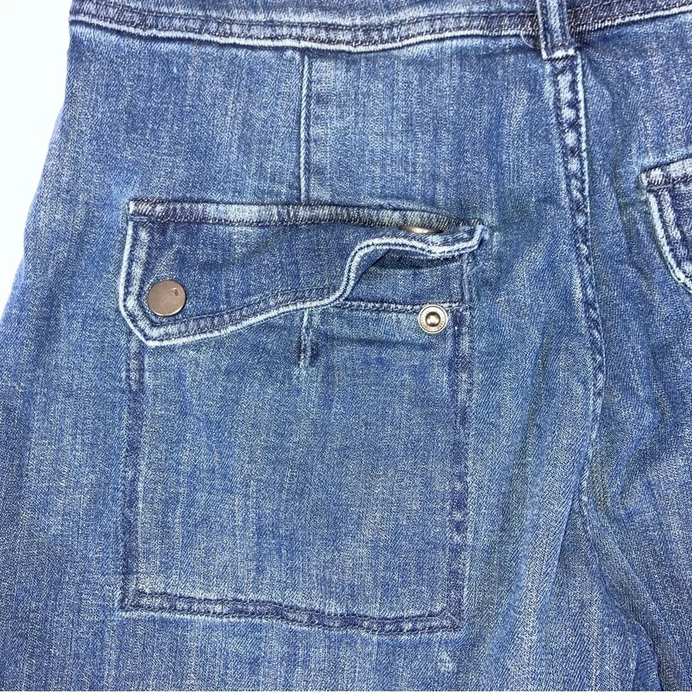 Pilcro Anthropologie Wide Leg Crop Culotte Jeans Sz 27  Denim High Rise Pockets - Picture 5 of 16